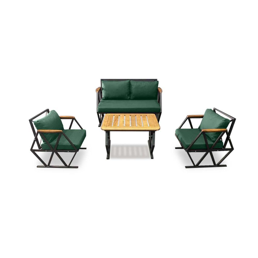 Idiya COMPTON indoor/ covered Outdoor Sofa set With Coffee Table, GREEN