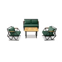 Idiya COMPTON indoor/ covered Outdoor Sofa set With Coffee Table, GREEN