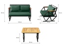Idiya COMPTON indoor/ covered Outdoor Sofa set With Coffee Table, GREEN