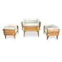 Idiya DOVER indoor/ covered Outdoor Sofa set With One Coffee Table, Cream