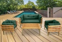 Idiya DOVER indoor/ covered Outdoor Sofa set With One Coffee Table, Green