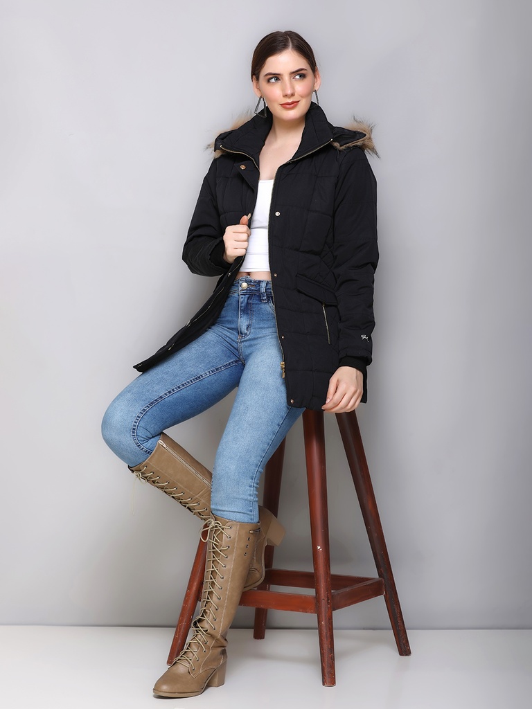 Ladies Long Length Jacket - R24117-R24117-BLACK-L