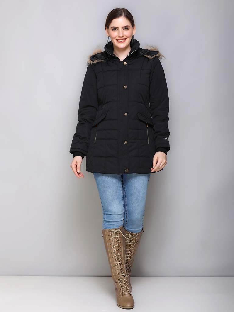 Ladies Long Length Jacket - R24117-R24117-BLACK-L