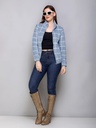 Ladies Fancy Zipper Sweatshirt With Coll - 9084SSar-9084SS-BLUE-L