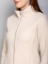 Ladies Collar Style Fancy Zipper Sweatshirt - 9086SS-9086SS-CREAM-L