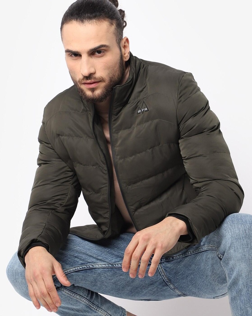 Gents Bomber Fancy Jacket  - A1234-A1234-OLIVE-L