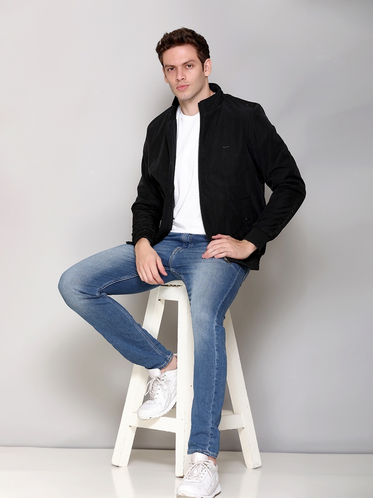 Gents Bomber Fancy Jacket - 317-BA-317-BA-BLACK-L