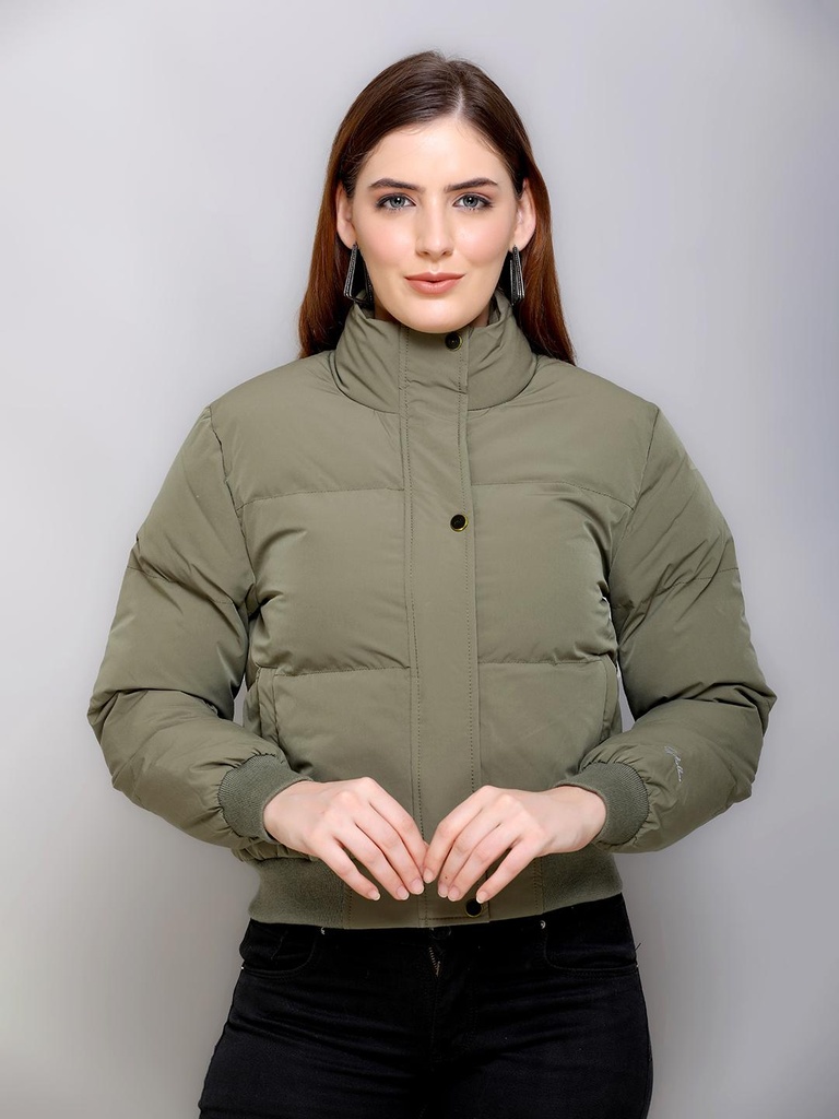 Ladies Medium Length Fancy Jacket - BA415-BA415-OLIVE-L