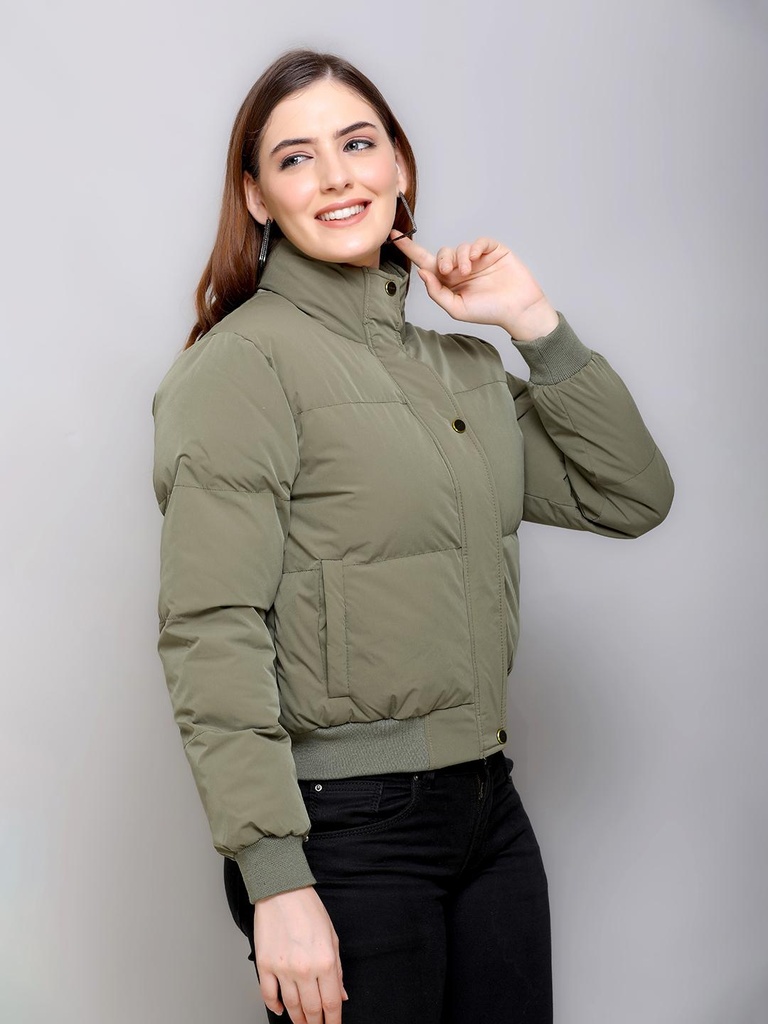 Ladies Medium Length Fancy Jacket - BA415-BA415-OLIVE-L