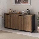 Resende 4 Doors Cabinet - Nogal/ Black, Beauty and sophistication? Solved! 