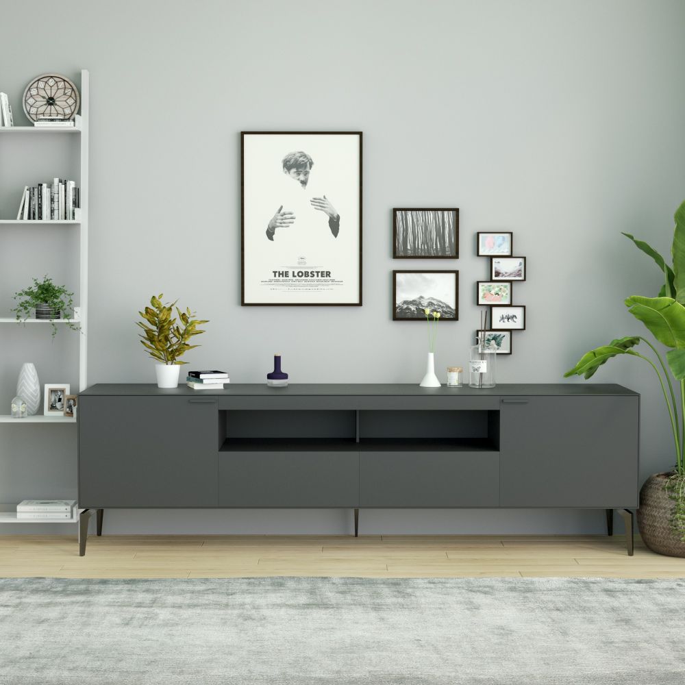 FORTSMITH TV Stand,175cm,black, Sleek? Solved!