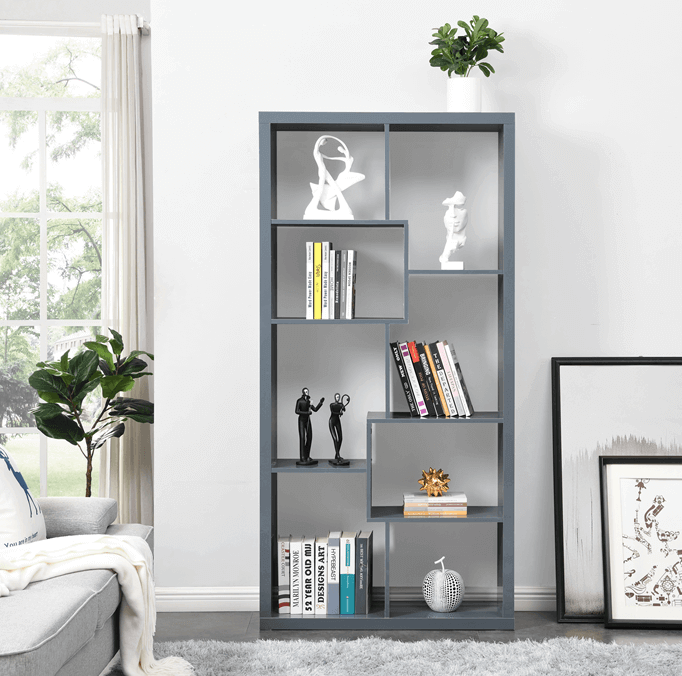 MEXICO Bookcase Shelving Unit Display, grey, Design harmony? Solved!