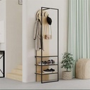 Ulukisla Oak Hallway Set with Shoe Storage & Coat Hooks