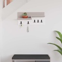 Gurgentepe Mocha Grey and White Wall Mounted Hanger