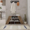 Ovaeymir Shoe Storage Bench Grey Walnut , Modern Entryway Shoe Cabinet