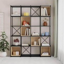 Savur Modern Black Oak Display Shelf Unit – Bookcase Storage Cabinet