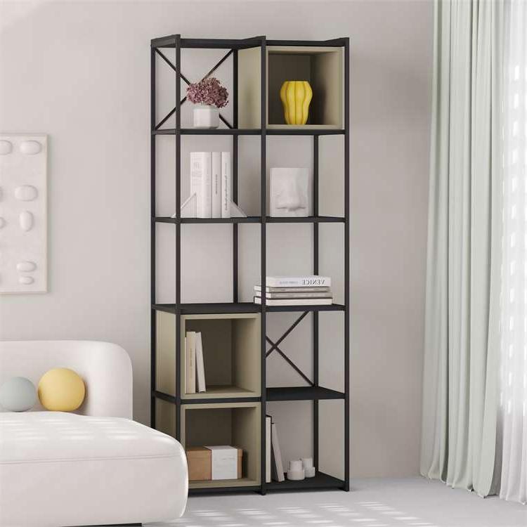 Toprakkale BLACK WOOD - ASH GREEN BOOKCASES, Modest space? Solved!