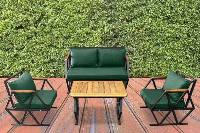 Compton Indoor- Covered Outdoor Sofa Set with Coffee Table, Green, Fancy? Solved by Idiya!
