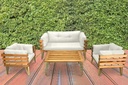 DOVER INDOOR/ COVERED OUTDOOR SOFA SET WITH ONE COFFEE TABLE, CREAM, Stylish Look? Solved by Idiya!