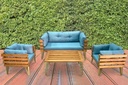Dover Indoor- Covered Outdoor Sofa Set with One Coffee Table, Light Blue, Elegant? Solved by Idiya!