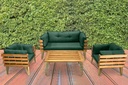 Dover Indoor- Covered Outdoor Sofa Set with One Coffee Table, Green, Classy? Solved by Idiya!