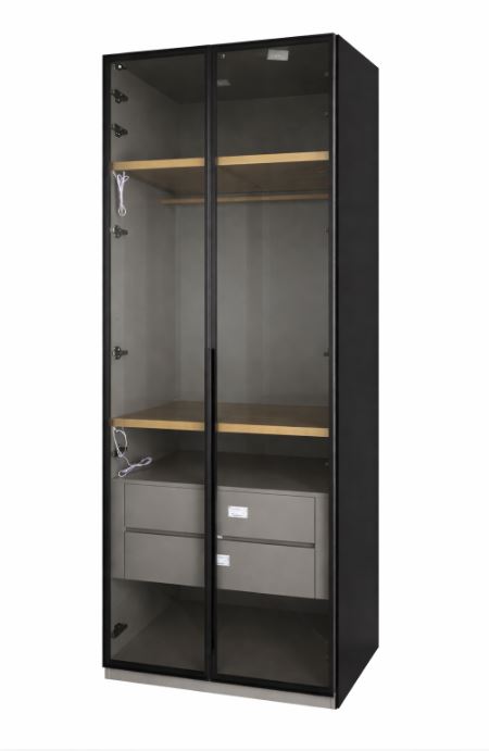 Gangakongkong Glass Wardrobe, grey (Floor Sample)