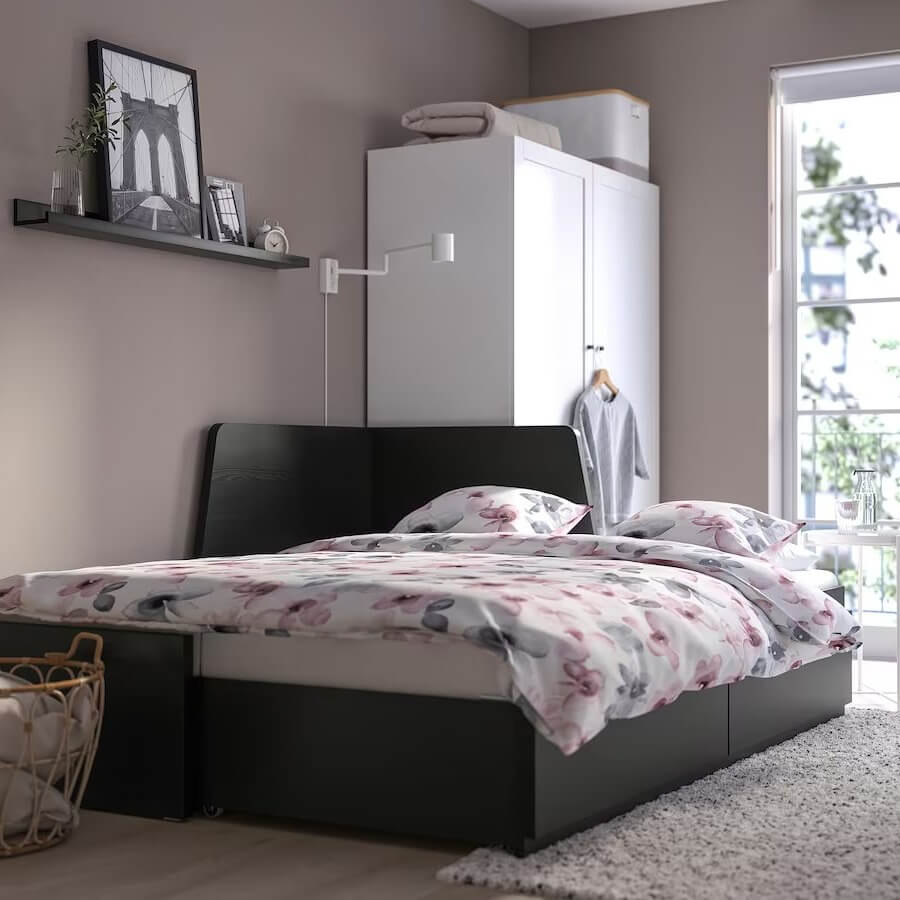 IKEA Flekke Day-Bed Frame with 2 Drawers, Black-Brown, Aesthetic? Solved!