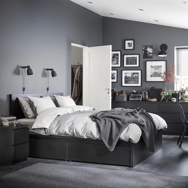 IKEA MALM Bed Storage Box for High Bed Frame, Black-Brown, Wide space? Solved!