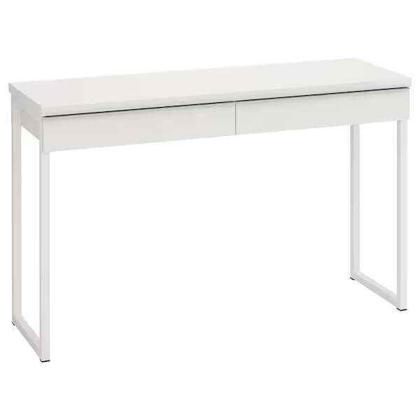 BESTA Burs Desk, High-Gloss White 120X40 cm