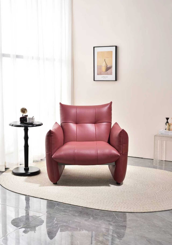 Urashiran Armchair, Pu leather ,Wine