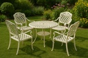 MANDURAH outdoor 4 CHAIR & 1 TABLE, dotted white