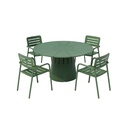 Nanaimo Outdoor Set, 4 Chair & 1 Table, Green,Aluminum 