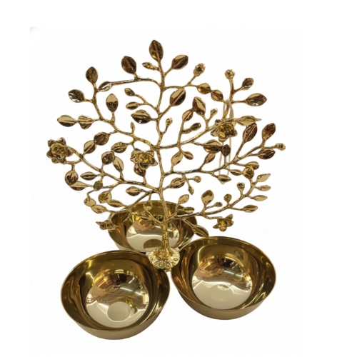 Urabarira Blossom Gold Serve and Coral Snack Tray