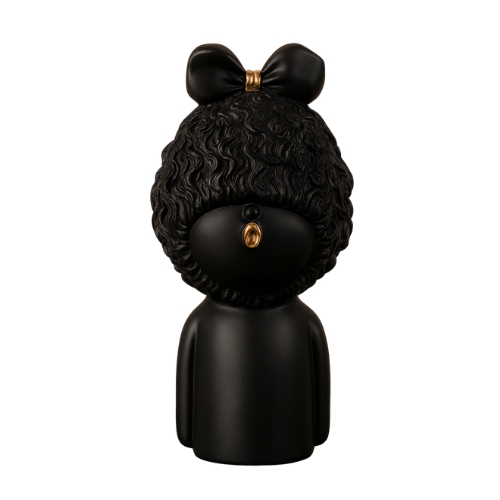 Mahazela Black Coco Teddy Art Figurine with Black-Gold Creative Design