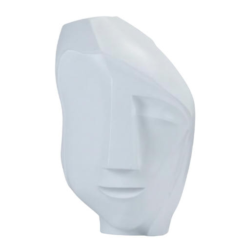 Sanyambari White Cubist Head Sculpture