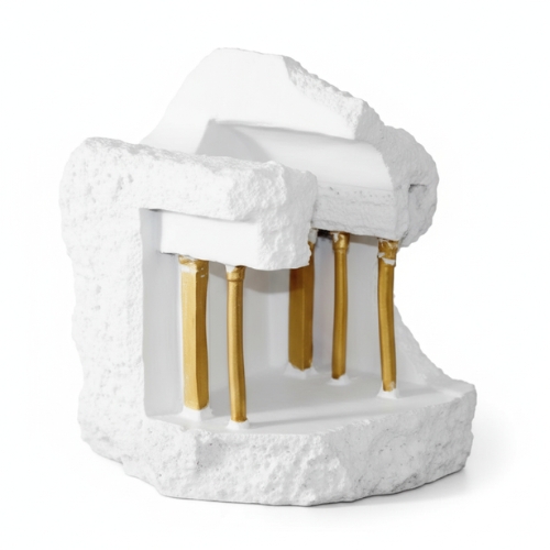 Lenaranvik White & Gold Architectural Decorative Art Piece