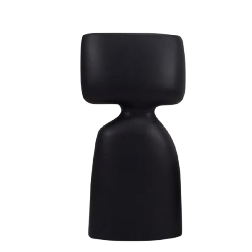 Gangachizon Black Hourglass Statement Vase with Waist-Cut Design