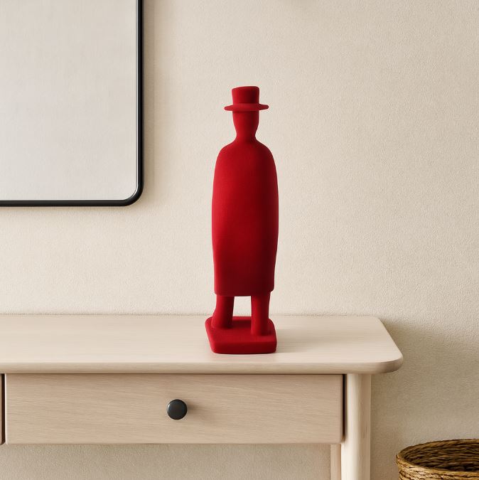 Yangzelo Crimson Silhouette Human Figurine,Red