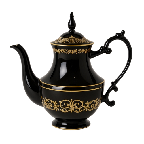 Gangaduman Royal Ebony Teapot, Ceramic