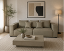 Parakongbi 3 Seater Leather Sofa, Khaki