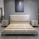 Yangyamshi Bed Combo,Bed with 2 bedside tables, Queen Size,Beige