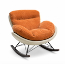 Gangadupi Rocking Chair, Lounge Chair,white+orange