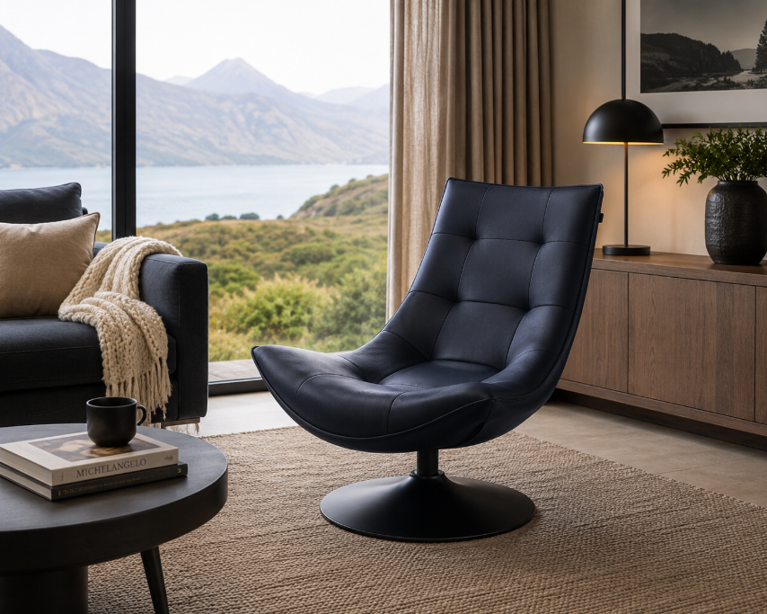 Urabinga Swivel Lounge Chair, black
