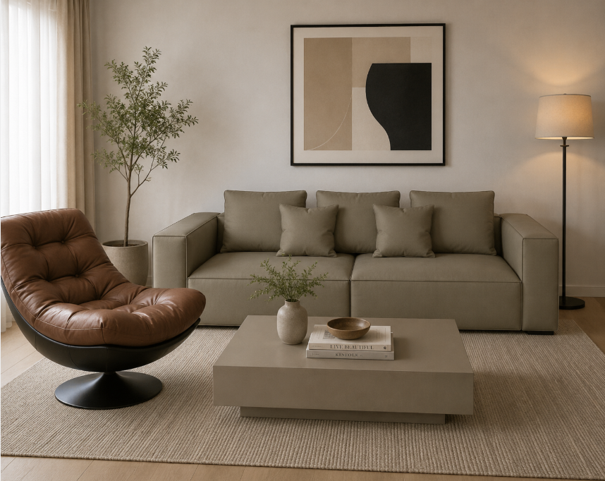 Iraloze Lounge Chair, black+brown