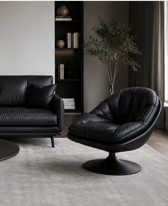 Paratanra Swivel Lounge Chair, black