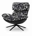 Lenatanran Lounge Chair,Swivel Armchair, black&white