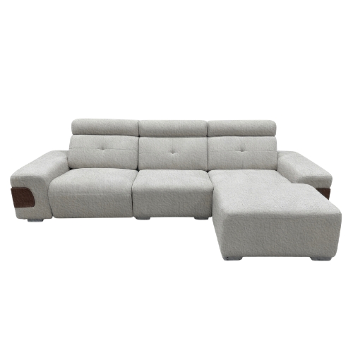 Zamlonga recliner 3 seater sofa, Left seat recliner+Right side ottoman,Light Grey