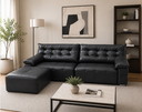 Kalinga electric slide-out sofa with ottoman, Pu leather,Black