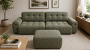 Volgalo Electric Slide-out  sofa with ottoman , Olive Grey
