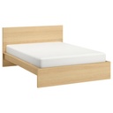 MALM bed frame, high white stained oak veneer/Luroy 150x200 cm